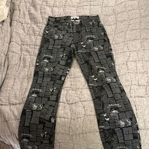 Reformation Black Textured Flare Jeans